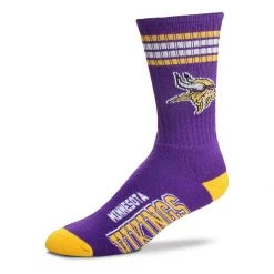 For Bare Feet Minnesota Vikings 4 Stripe Deuce Socks Purple