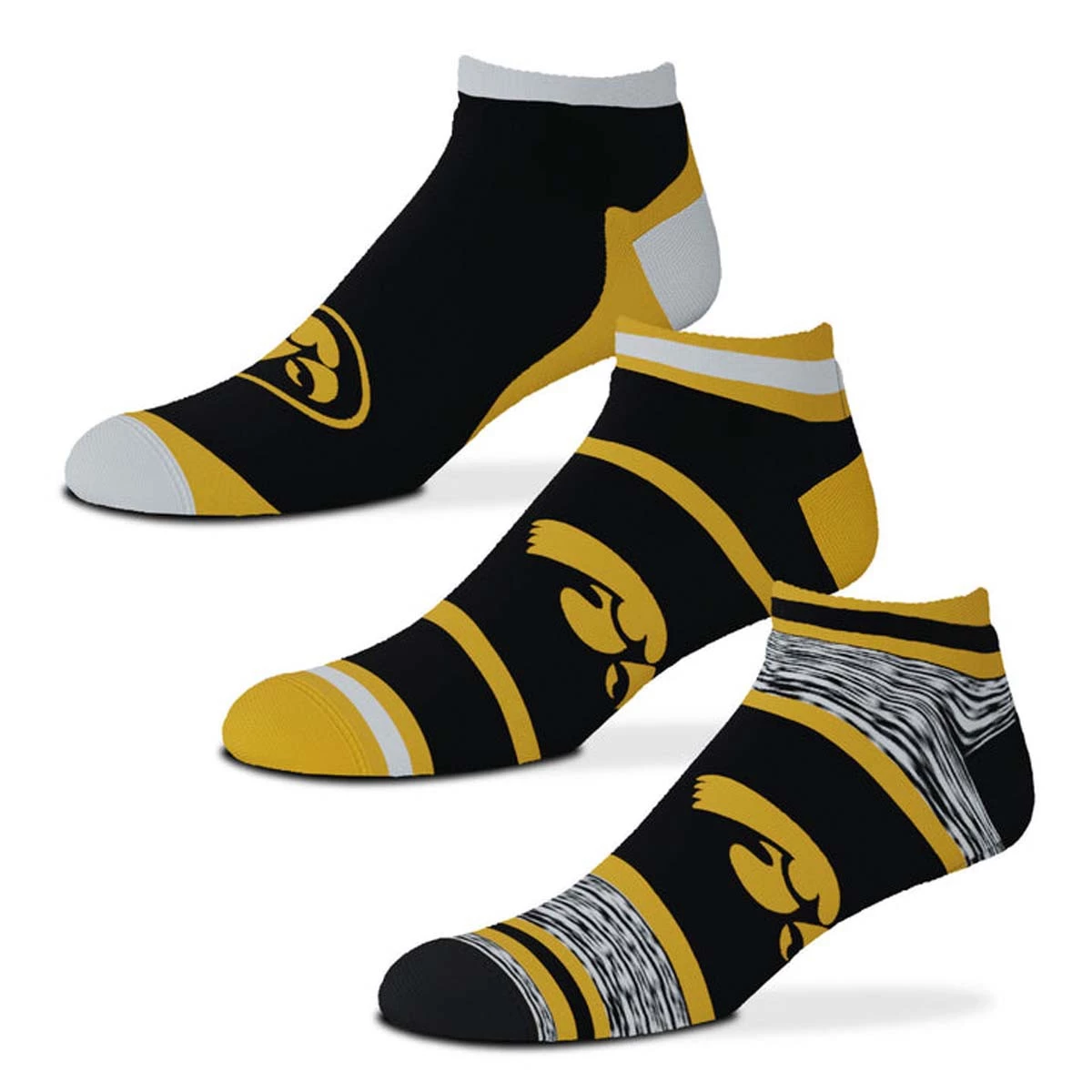 For Bare Feet Iowa Hawkeyes 3pk Flash Socks 1 For Bare Feet Iowa Hawkeyes 3pk Flash Socks