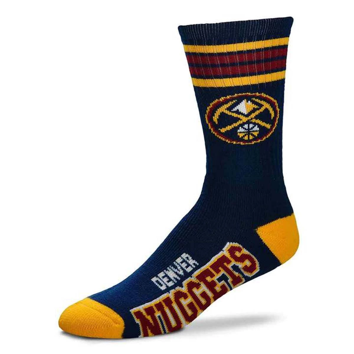 For Bare Feet Denver Nuggets 4 Stripe Deuce Socks 1 For Bare Feet Denver Nuggets 4 Stripe Deuce Socks
