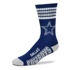 For Bare Feet Kids' Dallas Cowboys 4 Stripe Deuce Socks Navy