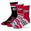 For Bare Feet Kansas City Chiefs 3pk Team Batch Socks