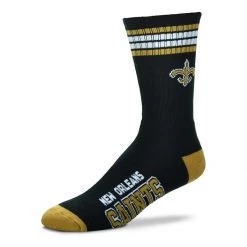 For Bare Feet New Orleans Saints 4 Stripe Deuce Socks Black -Deals For Bare Feet Store unnamed file 149