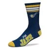 For Bare Feet Utah Jazz 4 Stripe Deuce Socks