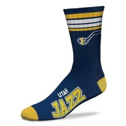 For Bare Feet Utah Jazz 4 Stripe Deuce Socks