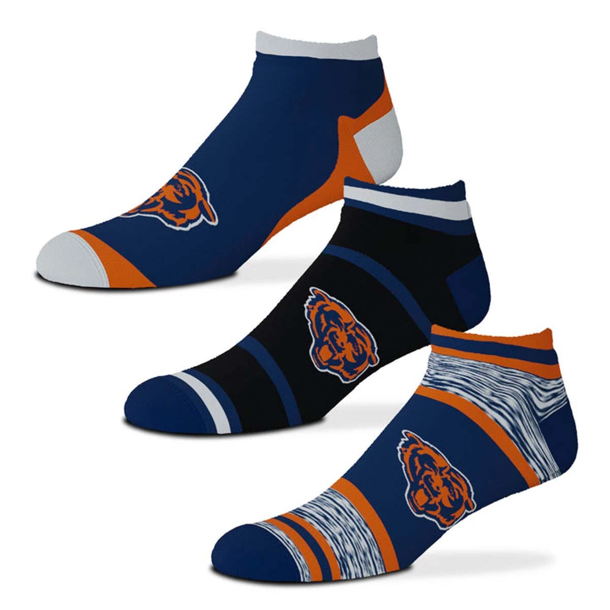 For Bare Feet Chicago Bears 3pk Flash Socks 1 For Bare Feet Chicago Bears 3pk Flash Socks