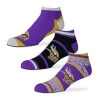 For Bare Feet Minnesota Vikings Cash 3 Pack No Show Socks