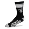 For Bare Feet Kids' Las Vegas Raiders 4 Stripe Deuce Crew Socks Black