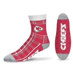 For Bare Feet Kansas City Chiefs Tartan Plaid Socks