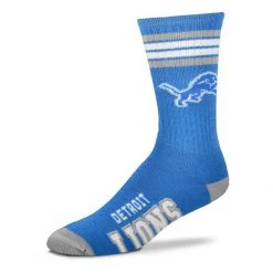 For Bare Feet Kids' Detroit Lions 4 Stripe Deuce Socks Light Blue
