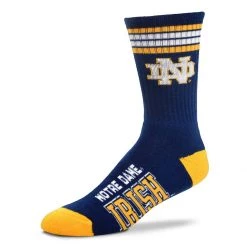 For Bare Feet Notre Dame Fighting Irish Four Stripe Deuce Socks Navy