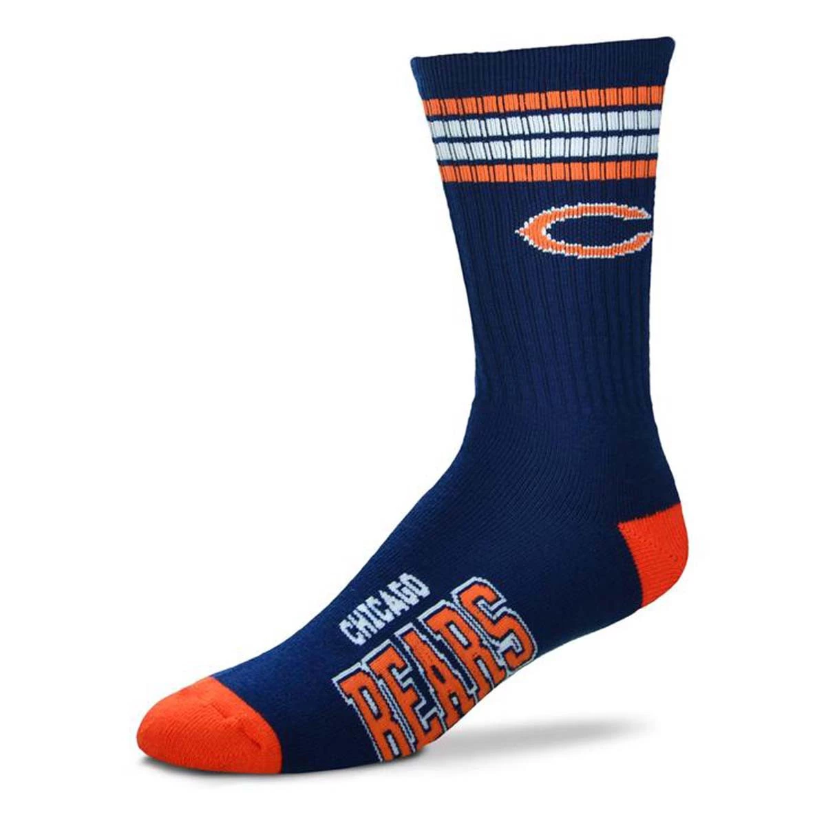 For Bare Feet Kids' Chicago Bears 4 Stripe Deuce Socks Navy 1 For Bare Feet Kids' Chicago Bears 4 Stripe Deuce Socks Navy