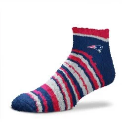 For Bare Feet New England Patriots Muchas Rayas Ankle Socks Navy