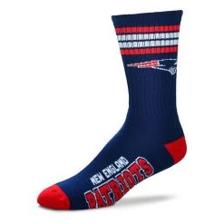 For Bare Feet New England Patriots 4 Stripe Deuce Socks Navy