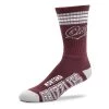 For Bare Feet Montana Grizzlies 4 Stripe Deuce Crew Socks Maroon
