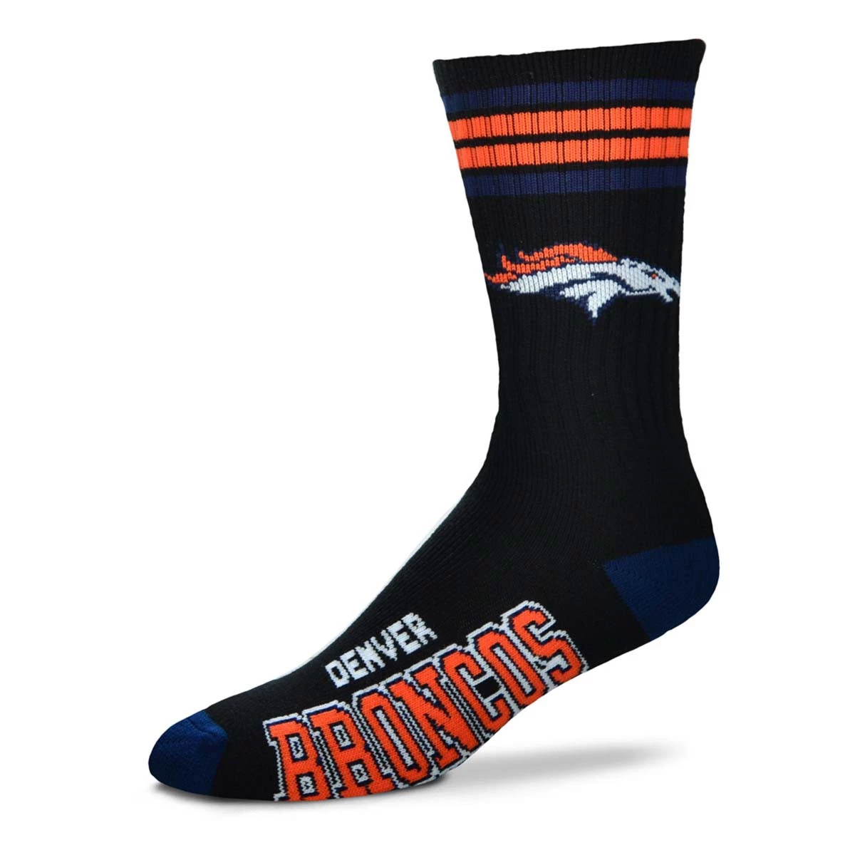For Bare Feet Denver Broncos 4 Stripe Deuce Socks Orange 2 For Bare Feet Denver Broncos 4 Stripe Deuce Socks Orange - Image 2