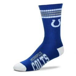 For Bare Feet Indianapolis Colts 4 Stripe Deuce Socks Blue