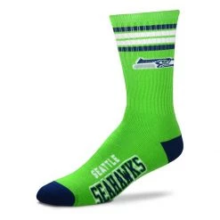 For Bare Feet Kids' Seattle Seahawks 4 Stripe Deuce Socks Green