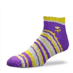 For Bare Feet Minnesota Vikings Muchas Rayas Ankle Socks Purple