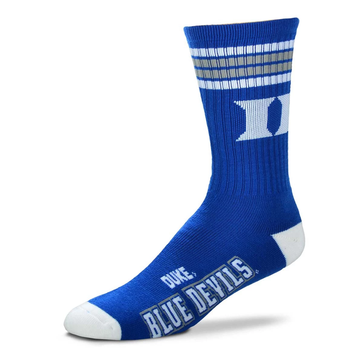 For Bare Feet Kids' Duke Blue Devils 4 Stripe Deuce Crew Socks 2 For Bare Feet Kids' Duke Blue Devils 4 Stripe Deuce Crew Socks - Image 2