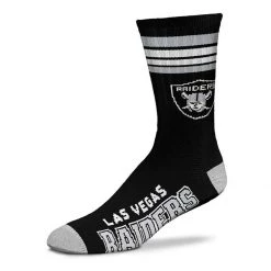For Bare Feet Kids' Las Vegas Raiders 4 Stripe Deuce Socks Black/grey