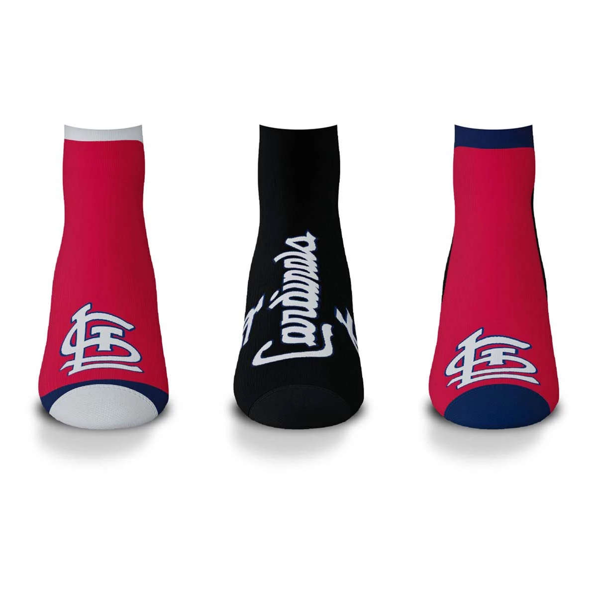 For Bare Feet St. Louis Cardinals 3pk. Flash Socks 1 For Bare Feet St. Louis Cardinals 3pk. Flash Socks