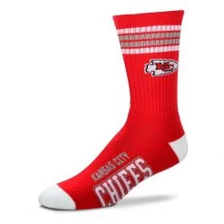 For Bare Feet Kids' Kansas City Chiefs 4 Stripe Deuce Socks Red