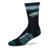For Bare Feet Philadelphia Eagles 4 Stripe Deuce Socks Black