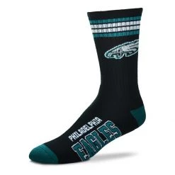 For Bare Feet Philadelphia Eagles 4 Stripe Deuce Socks Black