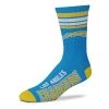 For Bare Feet Los Angeles Chargers 4 Stripe Deuce Socks Light Blue