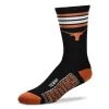 For Bare Feet Texas Longhorns 4 Stripe Crew Socks Black