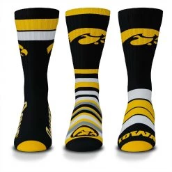 For Bare Feet Iowa Hawkeyes 3pk Team Batch Socks