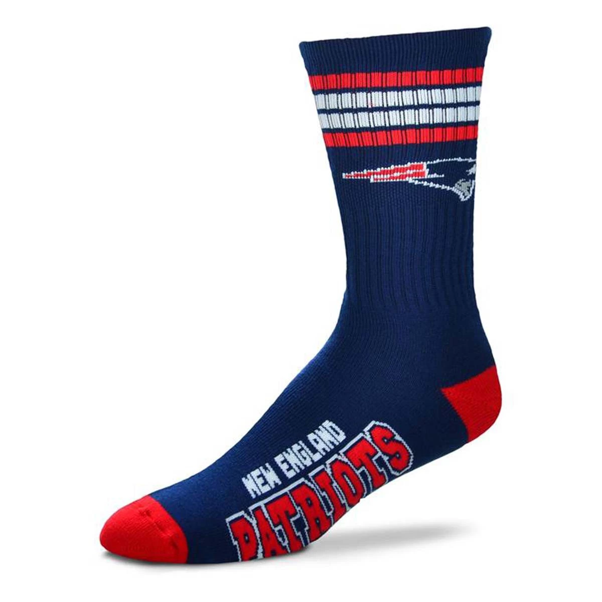For Bare Feet Kids' New England Patriots 4 Stripe Deuce Socks Navy 2 For Bare Feet Kids' New England Patriots 4 Stripe Deuce Socks Navy - Image 2