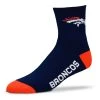 For Bare Feet Denver Broncos Crew Socks Navy