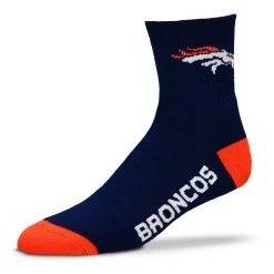 For Bare Feet Denver Broncos Crew Socks Navy