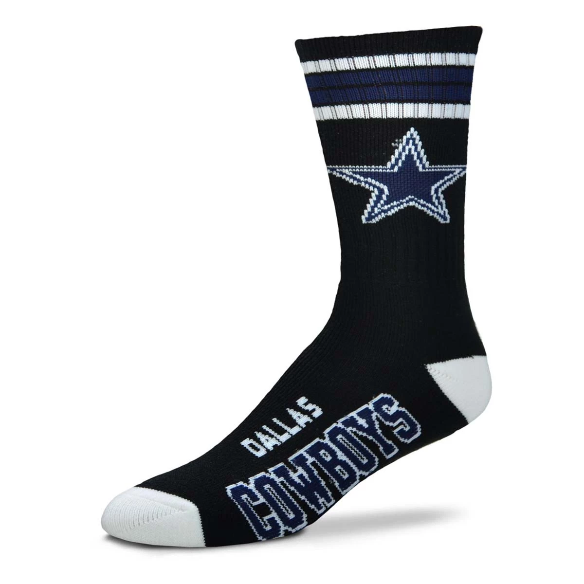For Bare Feet Dallas Cowboys 4 Stripe Deuce Socks Light Grey 2 For Bare Feet Dallas Cowboys 4 Stripe Deuce Socks Light Grey - Image 2