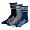 For Bare Feet Nevada Wolf Pack 4 Stripe Deuce 3 Pack Crew Socks Navy/silver