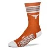 For Bare Feet Kids' Texas Longhorns 4 Stripe Deuce Crew Socks Orange