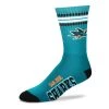 For Bare Feet San Jose Sharks 4 Stripe Deuce Crew Socks Teal