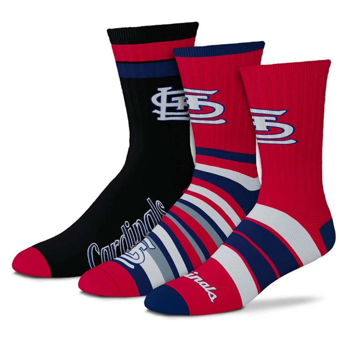 For Bare Feet St. Louis Cardinals 3pk Team Batch Socks 1 For Bare Feet St. Louis Cardinals 3pk Team Batch Socks