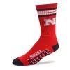 For Bare Feet Nebraska Cornhuskers 4 Stripe Deuce Crew Socks Red
