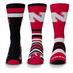 For Bare Feet Nebraska Cornhuskers 3pk Team Batch Socks