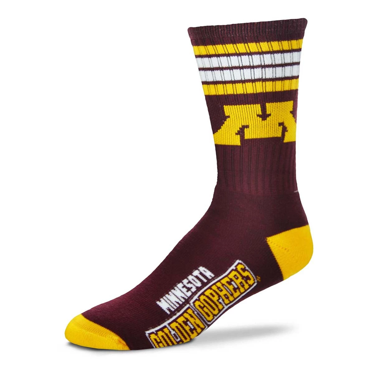 For Bare Feet Minnesota Golden Gophers 4 Stripe Deuce Crew Socks Maroon 1 For Bare Feet Minnesota Golden Gophers 4 Stripe Deuce Crew Socks Maroon