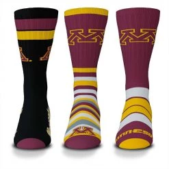 For Bare Feet Minnesota Golden Gophers 3pk Team Batch Socks