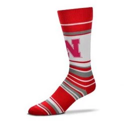 For Bare Feet Nebraska Cornhuskers Mas Stripe Socks