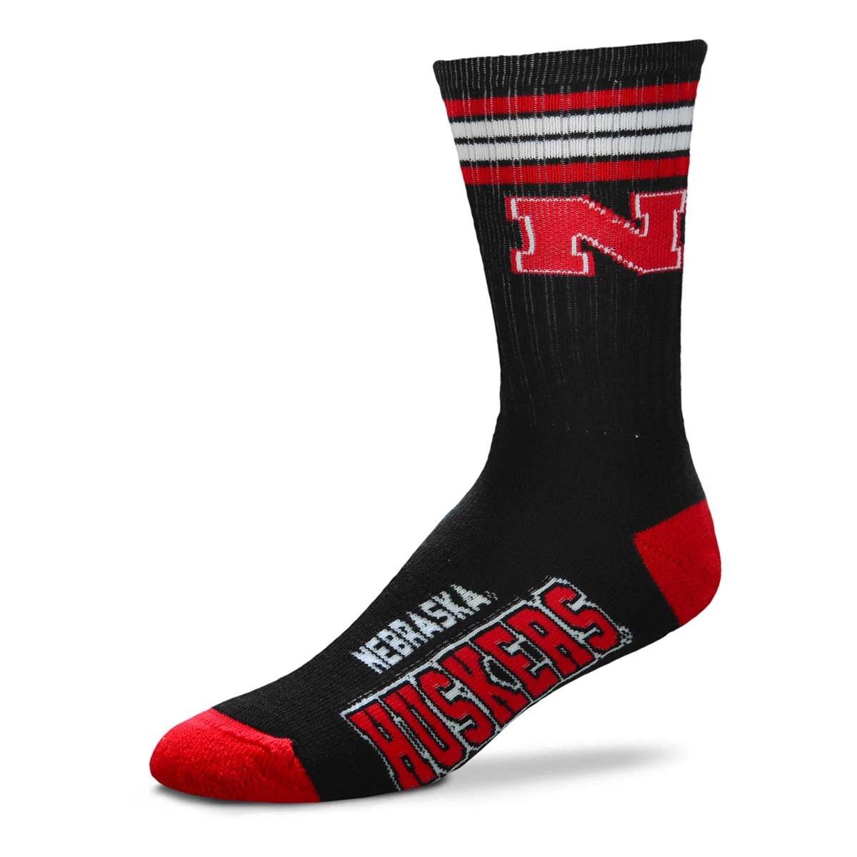 For Bare Feet Nebraska Cornhuskers Reverse Four Stripe Socks 1 For Bare Feet Nebraska Cornhuskers Reverse Four Stripe Socks