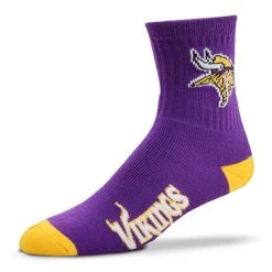 For Bare Feet Minnesota Vikings Crew Socks Purple