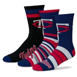 For Bare Feet Minnesota Twins Team Batch 3pk Socks