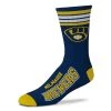 For Bare Feet Kid's Milwaukee Brewers 4 Stripe Deuce Socks