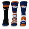 For Bare Feet Denver Broncos 3pk Team Batch Socks