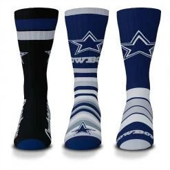 For Bare Feet Dallas Cowboys 3pk Team Batch Socks
